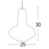 DARKION B 1x40W E27 Závěsné svítidlo, základna kov, povrch lak černá mat, difuzor sklo šedá mat s broušením, pro žárovku 1x40W, E27, 230V, IP20, tř.1. rozměry d=250mm h=300mm, včetně závěsu l=1000mm, lze zkrátit náhled 3