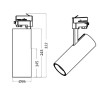 CANDY LED VÝPRODEJ Bodové svítidlo, těleso hliník, povrch černá, LED 20W, teplá 3000K, 1800lm, vyzař úh 24°, Ra80, 230V, IP20, hlavice d=70mm, l=200mm, vč 3F adaptéru NORDIC ALUMIN náhled 11