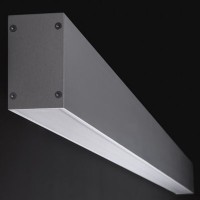 PROLINE WD LED Nástěnné svítidlo těleso hliníkový profil, povrch šedostříbrná, difuzor plast opál, LED 1300lm/1950lm/2500lm/2600lm/3250lm/3750lm/5000lm/6250lm, 230V, IP20, 59x85mm, BEZ koncovek, svítí dolů