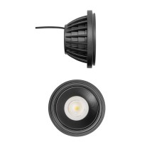 DRASEL LED 20W AR111 Světelný zdroj, materiál hliník, povrch bílá, nebo černá, modul LED 1x20W, AR111, 2100lm/teplá 3000K, nebo 2260lm/neutrální 4000K, vyzař. úhel 38°, Ra80, 230V, IP20, tř.2, rozměry d=111mm, h=55mm, vč trafa na kabelu