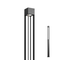 CROTO FL 42W IP65 Stožárové venkovní svítidlo, těleso hliník, povrch tmavě šedá, difuzor sklo opál, LED 42W, teplá 3000K/4000lm, 4000K/4100lm, Ra80, 230V, IP65, rozměry 180x180mm, h=4000mm, svítí dolů