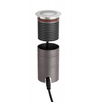MELISSA 10W Zemní svítidlo, těleso hliník, rámeček nerez, sklo čiré, LED 10W, teplá 3000K/860lm, neutrální 4000K/898lm,  vyzař. úhel 3°, UGR<16, 230V, IP67, d=78mm, h=75mm, vč. mont. boxu