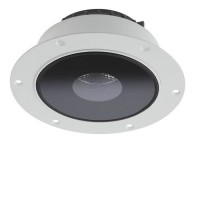 HELENS LED 13W, 1190lm Podhledové bodové bezrámečkové svítidlo, materiál hliník, povrch bílá nebo černá, difuzor sklo opál/černé s čirým kulatým středním prvkem, LED 13W, 1190lm, teplá 3000K, 230V, IP20, Ra90, tř.2, rozměry d=105mm, h=45mm.