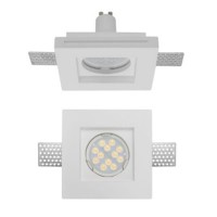 BOLETO GU10 1X35W črvercové Stropní, podhledové, bezrámečkové, bodové svítidlo, materiál sádra, povrch bílá, pro žárovku 1x35W, GU10, ES50, 230V, IP20, tř.1, rozměry 100x100x85mm