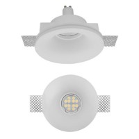 BOLETO 1X35W GU10 KRUH Stropní, podhledové, bezrámečkové, bodové svítidlo, materiál sádra, povrch bílá, pro žárovku 1x35W, GU10, ES50, 230V, IP20, tř.1, rozměry d=130mm, h=105mm