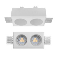 BOLETO 2x35W GU10 Stropní, podhledové, bezrámečkové, bodové svítidlo, materiál sádra, povrch bílá, pro žárovku 2x35W, GU10, ES50, 230V, IP20, tř.1, rozměry 110x80x150mm