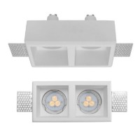 BOLETO 2X35W GU10 črvercové Stropní, podhledové, bezrámečkové, bodové svítidlo, materiál sádra, povrch bílá, pro žárovku 2x35W, GU10, ES50, 230V, IP20, tř.1, rozměry 110x80x150mm
