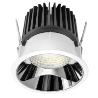 HOLAND LED 24W Vestavné, stropní, bodové svítidlo, materiál hliník, povrch bílá, reflektor polykarbonát bílá/černá/chrom, krycí plast transparentní, LED 24W, 1654lm/1767lm, teplá 3000K/neutrální 4000K, 230V, IP40, tř.2, d=122mm, h=122mm