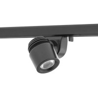 POTENZA SP01 LED 1,5W, 12V Bodové svítidlo, nastavitelný směr svícení, těleso hliník, povrch černá, čočka plast transparentní, LED 1,5W, teplá 3000K/neutrální 4000K, 12V, IP20, Ra80, tř.3, d=29mm, h=68mm, trafo samostatně, do 1F lišty