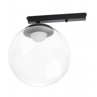 LINCE BU 48V 15mm Svítidlo do kolejnicového systému, hliník, černá, kryt plast čirý, LED 6W, 630lm, teplá 3000K, stmívání PWM, Ra90, 48V, IP20, tř.3, rozměr koule: d=150mm.