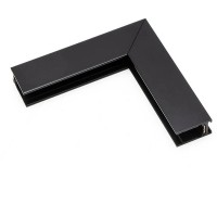 LINCE LV 48V 15mm Rohová L spojka 90°, vertikální, svislé odbočení - strop stěna, přisazeného/závěsného kolejnicového systému, materiál hliník, povrch černá, rozměry 132x132x19mm. slot pro svítidla 15mm