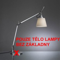 TOLOMEO BASCULANTE Stolní lampa, těleso hliník leštěný, včetně stínítka pergamen, nebo textil šedý průsvit satin, pro žárovku 1x70W, E27, 230V, IP20, dvě ramena, rozměry h=750mm, l=max.1080mm, ZÁKLADNA NENÍ SOUČÁSTÍ BALENÍ, DODÁVÁ SE SAMOSTATNĚ