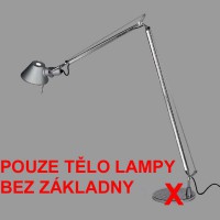 TOLOMEO LETTURA LED Stolní lampa, základna hliník, povrch leštěný hliník, klobouk matný hliník, 1x10W, LED, teplá 3000K, 350lm, 230V, IP20, ramena l=800mm+550mm !! omezený sklon ramene l=800mm max 15°, se stmívačem ZÁKLADNA JE ZVLÁŠŤ