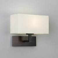 PATITY 60W E14 Nástěnné svítidlo, základna kov, povrch nikl mat, stínítko textil bílá, pro žárovku 60W, E14, 230V, IP20, tř.1, rozměry 205x250x135mm