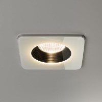 ALIET LED BODOVÉ čtverec Vestavné stropní bodové svítidlo, materiál kov, povrch bílá, černá, kryt sklo čiré, LED 6W, teplá 2700K-3000K, 614lm, Ra80, 350mA, IP65, tř.3, rozměry dle typu, BEZ trafa