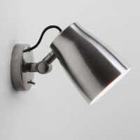 EDEN NÁSTĚNNÁ MALÁ Nástěnná lampa, těleso hliník, povrch hliník leštěný, bílá, černá, detaily hliník, pro žárovku 1x28W, E27, A60, 230V, IP20, tř.2, rozměry 345x185mm, vč. vypínače