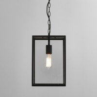 DOMOV PENDANT Závěsné venkovní svítidlo, základna kov, povrch černá, nikl lesk, kryt sklo čiré, pro žárovku 1x60W, E27, A60, 230V, IP23, tř.2, rozměry dle typu, závěsný řetěz lze zkrátit