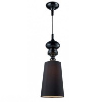 BAROKO BLACK 1X15W Závěsné svítidlo, základna kov, těleso kov, stínítko tkanina čené barvy, pro žárovku 1x15W, E27, 230V, IP20, rozměry: d=250mm, včetně stínítka l=1500mm, stínítko l=380mm