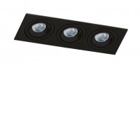 ABSUM RC 3x50W, GU10 Stropní, podhledové, bodové, svítidlo, obdélníkové, výklopné +-45°, těleso hliník, povrch černá/bílá, pro žárovku 3x50W, GU10, 230V, IP20, rozměry 256x23x93mm.