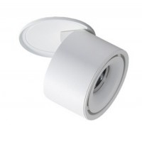 BOGNOR V Podhledové bodové svítidlo, nastavitelný směr svícení, těleso hliník, povrch černá/bílá, LED 12W, 1020lm, teplá 3000K, 230V, IP20, rozměry: d=100mm, h=110mm.