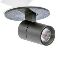 REGIS Podhledové bodové svítidlo, nastavitelný směr svícení, těleso hliník, povrch černá, LED 2W, 170lm, teplá 3000K, 230V, IP20, rozměry: d=60mm, h=45mm.