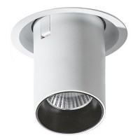 ASHFORD Vestavné bodové svítidlo, nastavitelný směr svícení, materiál kov a hliník, povrch bílá/černá, LED 15W/1270lm, 7W/595lm, teplá 3000K, stmív. DIM dle typu, IP20, Ra90, rozměry d=60mm, h=90mm.