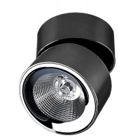 CHATHAM Stropní přisazené svítidlo, nastavitelný směr svícení, materiál hliník, povrch černá/bílá/chrom, LED 10W, 850lm, teplá 3000K, 230V, IP20, Ra80, rozměry d=100mm, h=90mm.