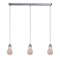 ZAROVKA 3X40W G9 Závěsné svítidlo, základna kov, povrch chrom, dekorativní pružinka, krycí sklo čiré, pro žárovku 3x40W, G9, 230V, IP20, sklo d=90mm, svítidlo d=560mm, včetně závěsu l=1730mm, lze zkrátit