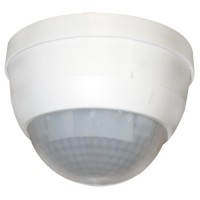 CPO-LB C 360°, CORRIDOR, MASTER/SLAVE Stropní pohybové čidlo PRO DLOUHÉ CHODBY záběr křížem až 40m, přímo až 20m, h=2,5m, obdélníková charakteristika 360°, čas 15s-30min, 10-2000Lx 230V, zátěž max 2,3kW, IP54 d=103mm h=76mm