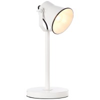 HEJO 1X18W E27 STOLNÍ Stolní lampa, těleso kov, povrch bílá, černé detaily, nastavitelný sklon klobouku, pro žárovku 1x18W, E27, 230V, IP20, tř.2, rozměry 410x180x190mm, vč vypínače na kabelu