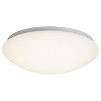 JISOT Stropní svítidlo, základna kov, povrch bílá, difuzor plast, LED 1x12W, teplá 3000K, 800lm/cca 40W žár., 230V, IP20, tř.1, rozměry d=300mm, h=110mm