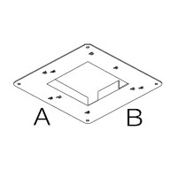 PLASTERKIT Příslušenství pro instalaci svítidla do stěny, nebo sádrokartonu, materiál kov, 200x200mm, otvor 75x75mm