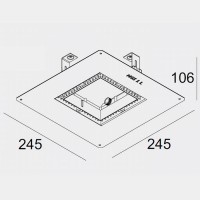 MINIGRID IN 1 MKL1 Montážní kit pro instalaci vestavného bezrámečkového svítidla do SDK, 245x245x106mm