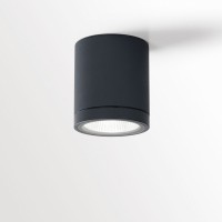 DOX 100 S LED Stropní, přisazené, bodové, venkovní, svítidlo, těleso hliník, povrch černá, LED 8W, teplá bílá 3000K, 1x830lm, vyzař. úhel 35°, Ra80, vč trafa 230V/450mA, IP65, d=100mm, l=118mm