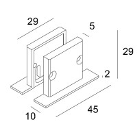 FEMTOLINE 45 Koncovka profilu, materiál plast, povrch, šedostříbrná, černá, bílá š=45mm, h=29mm, cena za 2ks