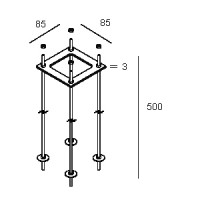 PLATE 3 Kotvící sada pro sloupkové svítidlo 85x85x3mm