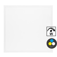 JAMESO 15-24W CCT Stropní, podhledové, svítidlo, těleso hliník, bílá, difuzor plast, LED panel nast. 15-24W, 4000lm, přepín. CCT teplota teplá 3000K - denní 6500K, vyzař.úhel 140°, Ra80, 230V, IP20, tř.2, rozměry 595x595x33mm.