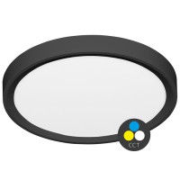HOLER 32W/50W CCT Stropní, přisazené svítidlo, těleso plast černá, dif plast opál, LED 32W/50W, přepín. CCT teplota teplá 3000K-denní 6000K, 230V, IP40, rozměry dle typu.