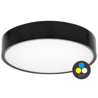 MONTGOME 15W/25W CCT Stropní svítidlo, těleso kov, povrch bílá/černá, dif plast, LED 15W/25W, přepín. CCT nast teplota teplá 3000K-neutrální 4000K, Ra80, 230V, IP65, rozměry dle typu.