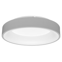 LORNA R 40W CCT Stropní svítidlo, těleso kov, povrch šedá/bílá, dif plast, LED 40W, 2600lm, dálkovým ovladačem stmívatelné. CCT nast teplota teplá 3000K-denní 6500K, Ra80, 230V, IP20, rozměry d=450mm, h=100mm.
