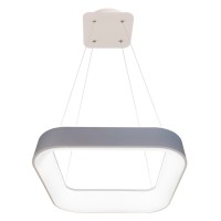 LORNA HL SQ 40W CCT Závěsné svítidlo, těleso kov, povrch šedá/bílá, difuzo plast, LED 40W, 2600lm, dálkovým ovladačem stmívatelné. CCT nast teplota teplá 3000K-denní 6500K, Ra80, 230V, IP20, 450x450mm, vč závěs lanka l=1200mm