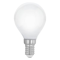 LM_LED_E14 Světelný zdroj žárovka hrušková, základna kov, difuzor plast opál, LED 4W, E14, P45, teplá 2700K, 470lm, Ra80, 230V, vyzařovací úhel 200°, stř život 15.000h, 15.000x zap/vyp, d=45mm h=77mm