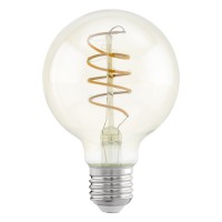 LM-E27-LED G80 Světelný zdroj G80, základna kov, povrch šedostříbrná, těleso sklo čiré, LED 4W, E27, 260lm, teplá 2200K, 230V, životnost 25.000h, Ra>80, rozměry d=80mm, l=120mm