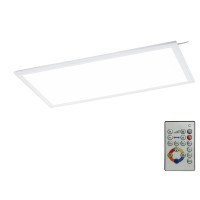 SALOBRENA-RGBW Stropní, vestavné, obdélníkové svítidlo, základna hliník, povrch bílá, difuzor plast opál, LED 21W, 2400lm, neutrální 4000K + RGBW, 230V, IP20, tř.2, rozměry 600x300x11mm, vč dálkového ovládání