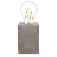 PRESTWICK Stolní dekorativní lampa, těleso beton, povrch šedá, imitace opotřebení, pro žárovku 1x60W, E27, A60, 230V, IP20, tř.2, rozměry 90x90mm, h=325mm, vypínač na kabelu, Žárovka SAMOSTATNĚ