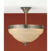 MARBELLA Stropní svítidlo lustr, základna z litého kovu, bronz, stínítko alabastrové sklo, 3x60W, E14, 230V, IP20, d=370mm, h=410mm