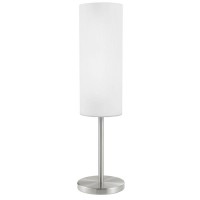 TROY 3 Stolní lampa, základna kov, povrch nikl mat, difuzor sklo opál mat, pro žárovku 1x100W, E27, 230V, IP20, d=120mm, l=460mm, vypínač na kabelu