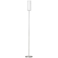 TROY 3 Stojací lampa, základna kov, povrch nikl mat, difuzor sklo opál mat, pro žárovku 1x100W, E27, 230V, IP20, d=200mm, h=1530mm, vypínač na kabelu