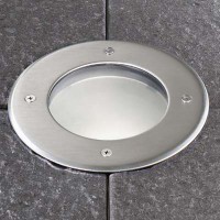 RIGA 3 Zemní svítidlo, těleso plast, rámeček nerez, krycí sklo mat, 1x15W, E27, 230V, IP67, d=170mm, h=260mm, vč. montážního boxu