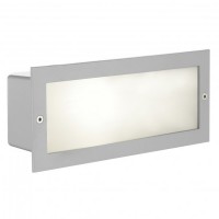 ZIMBA Svítidlo vestavné do stěny, exteriérové, venkovní, těleso hliník, povrch šedostříbrná, difuzor sklo opál mat, pro žárovku 1x60W, E27, 230V, IP44, 243x101x90mm